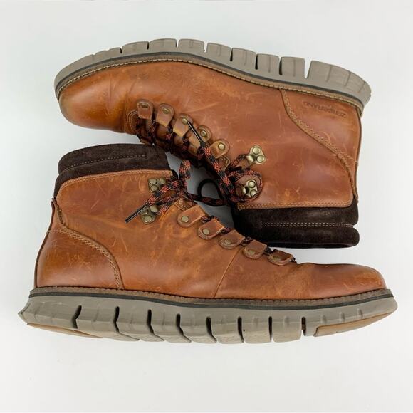 Cole Haan Zerogrand Waterproof Hiker Boots Brown Leather Lace Up 9 main image 13